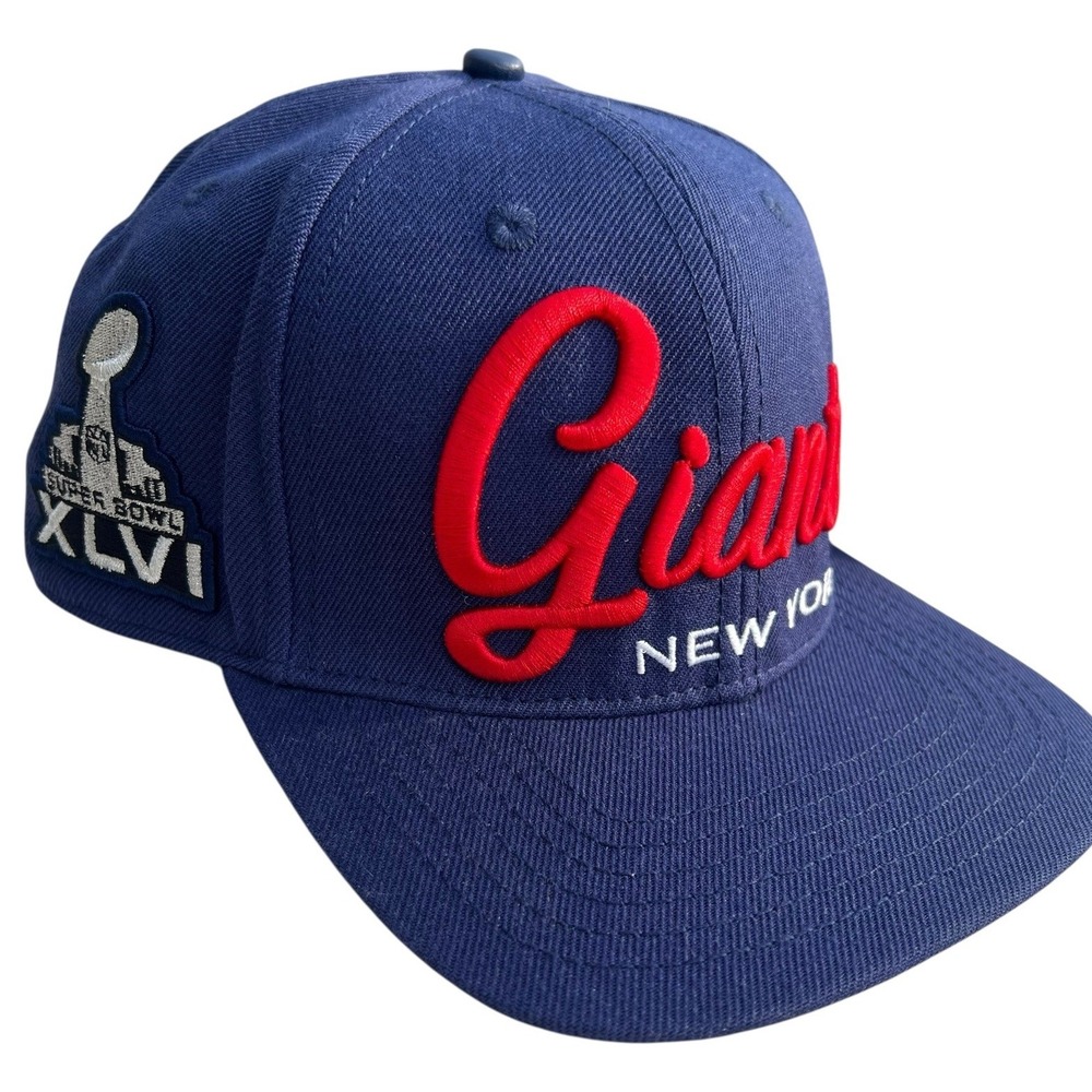 NY Giants Pro Standard XLVI Super Bowl Champions Script Wordmark SnapBack Hat